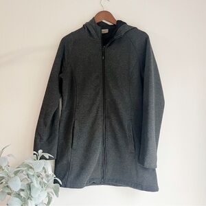 Athleta fleece lined Dark Gray Hooded casual zip front Jacket size medium